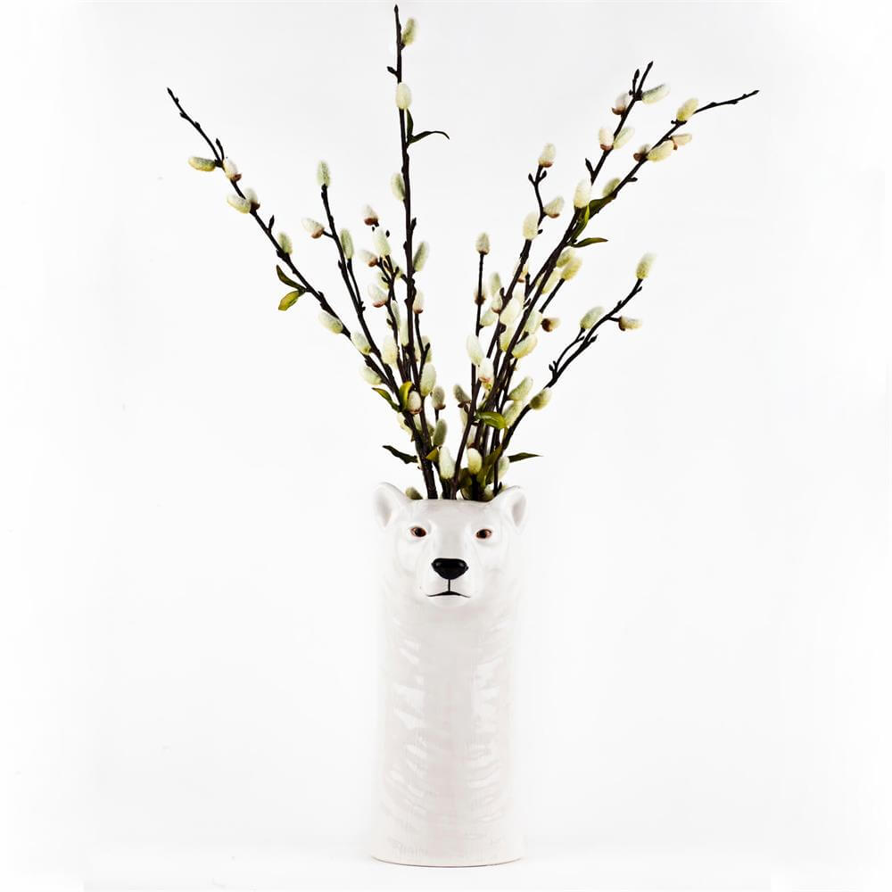 Quail Polar Bear Flower Vase Large